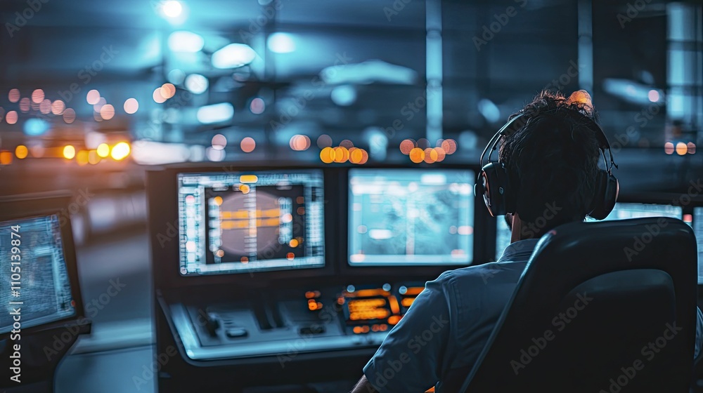 Aircraft separation highlighted in a busy air traffic control room, industrial theme, focused atmosphere, cool lighting. Aircraft separation highlighted in a busy air traffic control room, industrial theme, focused atmosphere, cool lighting.