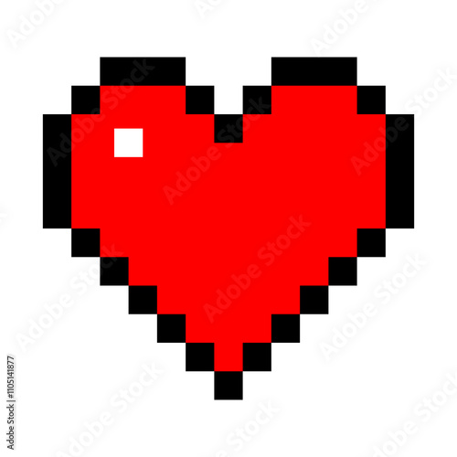 red pixel heart
