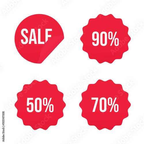 Set of Discount Sticker for Promotion. Sale banner with sunburst Label, blank, stars, tag. Starburst Discount Set. Shopping icons for business, Black Friday, Mega Special Offer, Cyber Monday. Vector