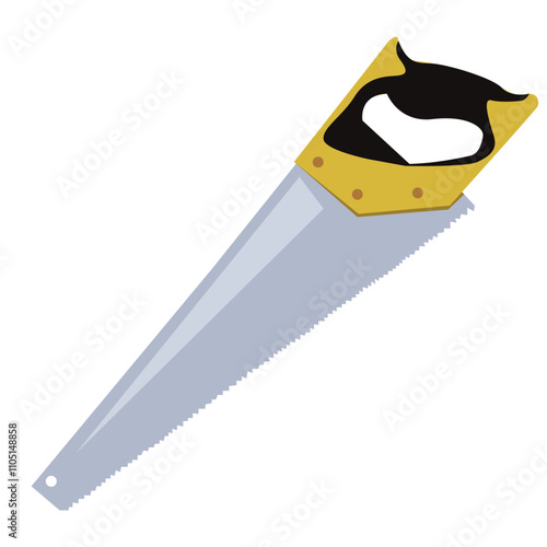  Garden saw clipart. Hand drawn pruning saw. Hand saw for pruning trees.