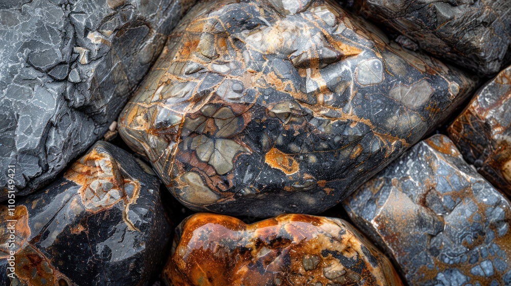 Smooth and rough textures in stone or rock quality, AI generated images Smooth and rough textures in stone or rock quality, AI generated images
