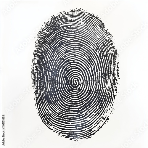 Black fingerprint made with ink on white background photo