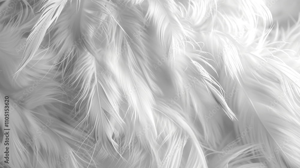 White Feather Pattern Texture Background with a Soft and Wooly Appearance White Feather Pattern Texture Background with a Soft and Wooly Appearance