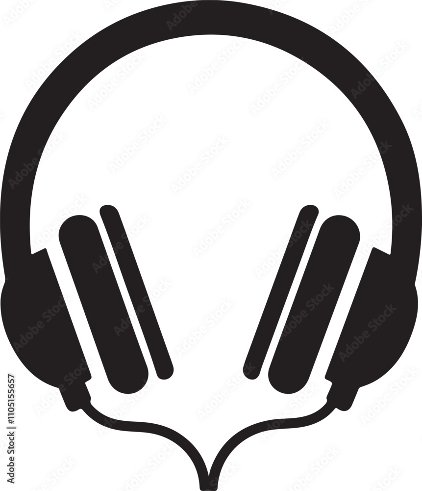 High-quality headphone silhouette vector art ideal for graphic design projects.