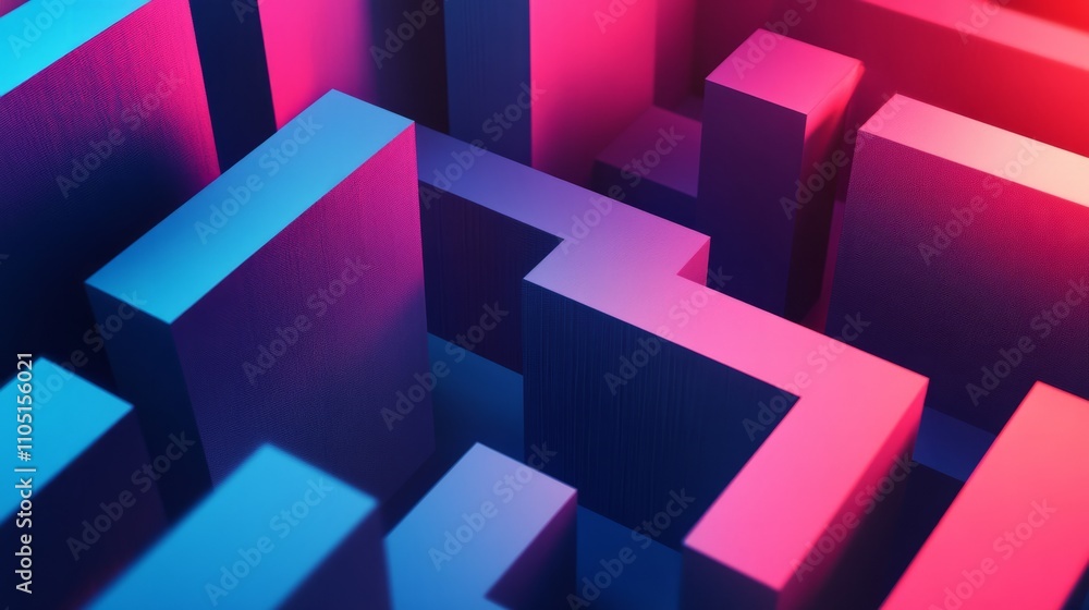 Abstract representation of business challenges, with obstacles symbolized by walls and barriers Abstract representation of business challenges, with obstacles symbolized by walls and barriers