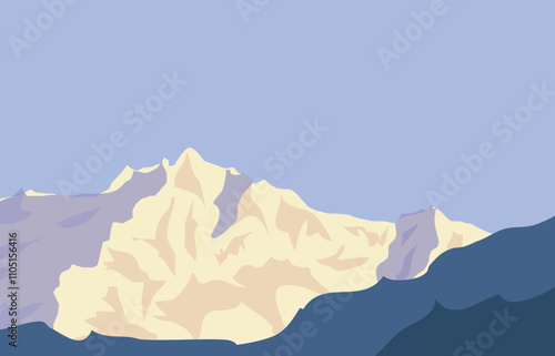 Early Morning Himalaya Mountain Kanchenjunga 