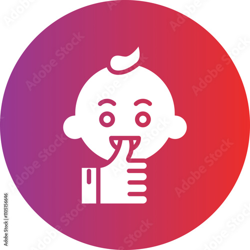 Thumb Sucking Vector Icon Style