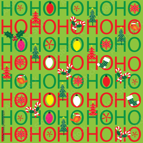 christmas card with hohoho text