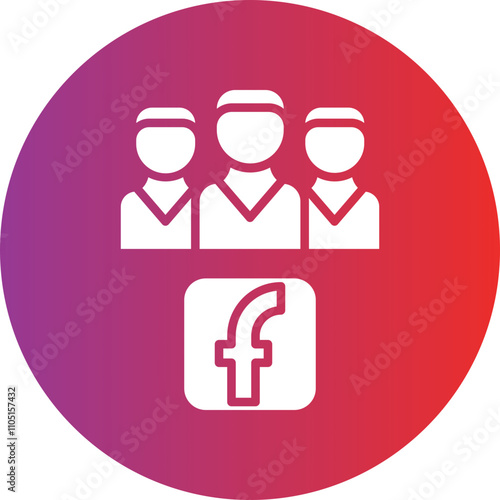 Facebook Group Vector Icon Style
