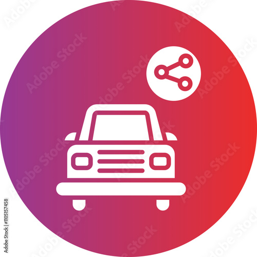 Car Sharing Vector Icon Style