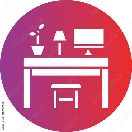 Dedicated Desk Vector Icon Style