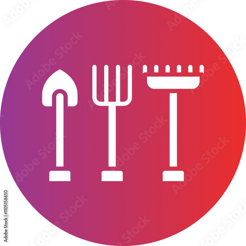 Garden Tools Vector Icon Style