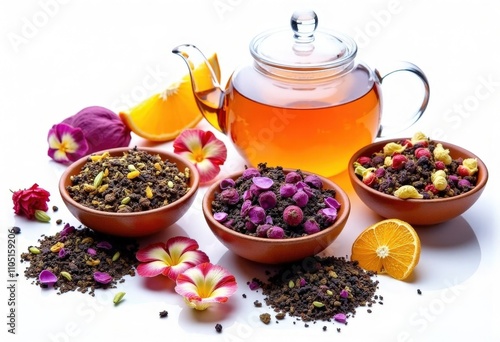 Loose Leaf Tea Assortment with Citrus. photo