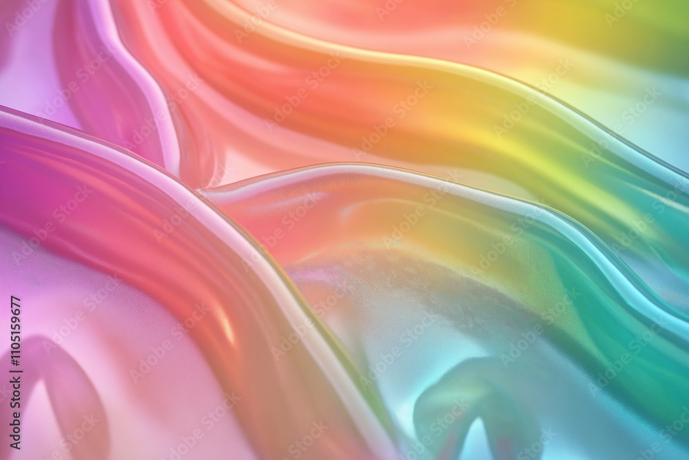 Fototapeta premium Processed collage of Iridescent fabric trendy cloth holographic texture. Background for banner, backdrop or texture for 3D mapping