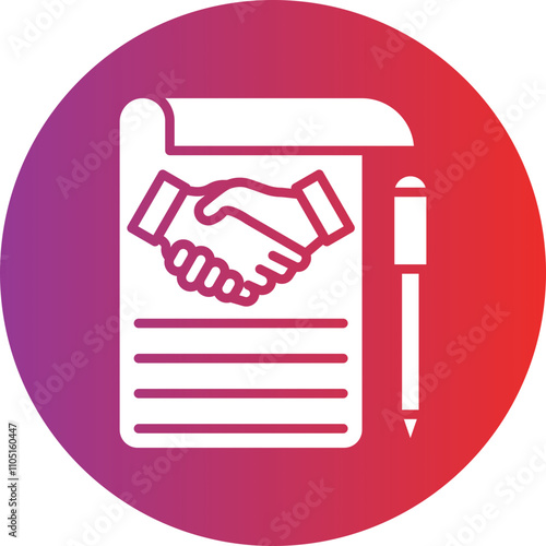 Franchise Agreement Vector Icon Style