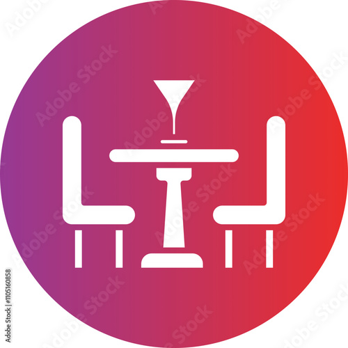 Cafe Table Vector Icon Style