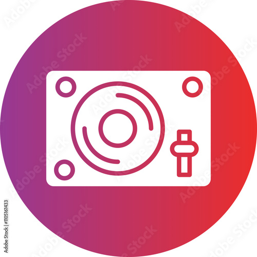 Turntable Vector Icon Style