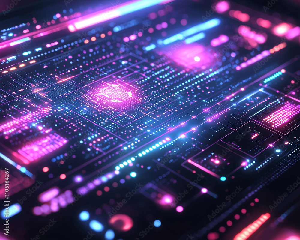 Ai generated digital art displaying cybernetic interface futuristic environment abstract tech concept close-up viewpoint Ai generated digital art displaying cybernetic interface futuristic environment abstract tech concept close-up viewpoint