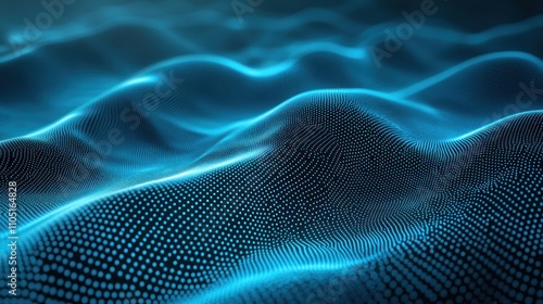 Abstract blue digital wave background.