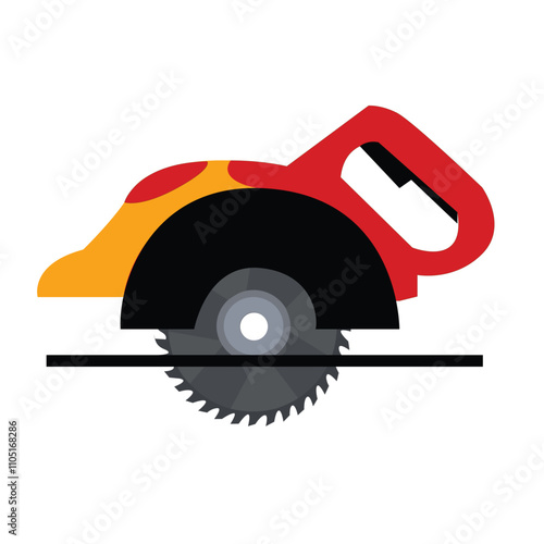 Electric saw flat vector illustration on white background