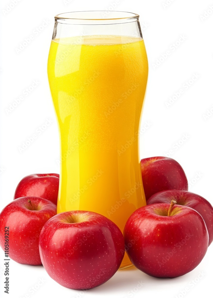Isolated bottle of apple cider vinegar with fresh red apples on white Isolated bottle of apple cider vinegar with fresh red apples on white
