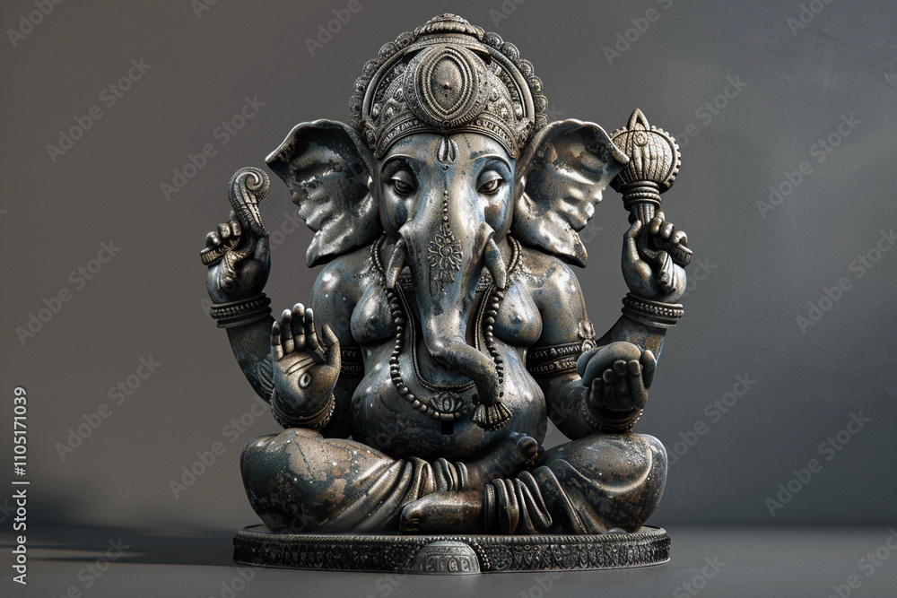 Greeting card with bright holiday composition for Ganesh Chaturthi Greeting card with bright holiday composition for Ganesh Chaturthi