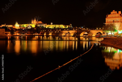 Charles Bridge (Karluv most) Landmark stone bridge in Prague Czech (Praha, Czechia)