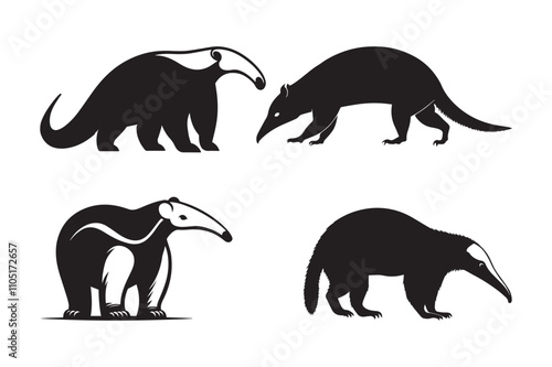 A anteater silhouette vector illustration design