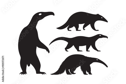 A anteater silhouette vector illustration design