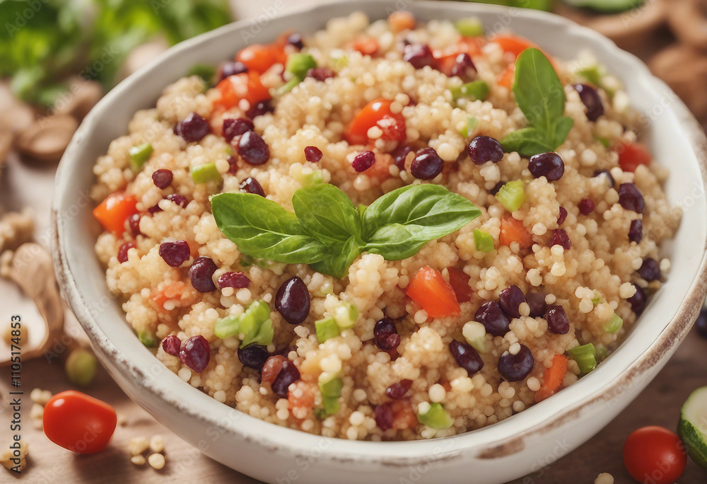 Quinoa Salad isolated on white background Quinoa Salad isolated on white background