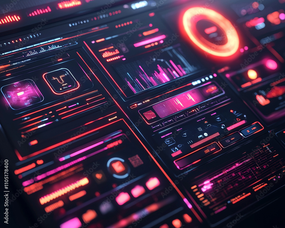 Futuristic ai-generated dashboard interface display digital space data visualization urban environment close-up view innovation concept Futuristic ai-generated dashboard interface display digital space data visualization urban environment close-up view innovation concept