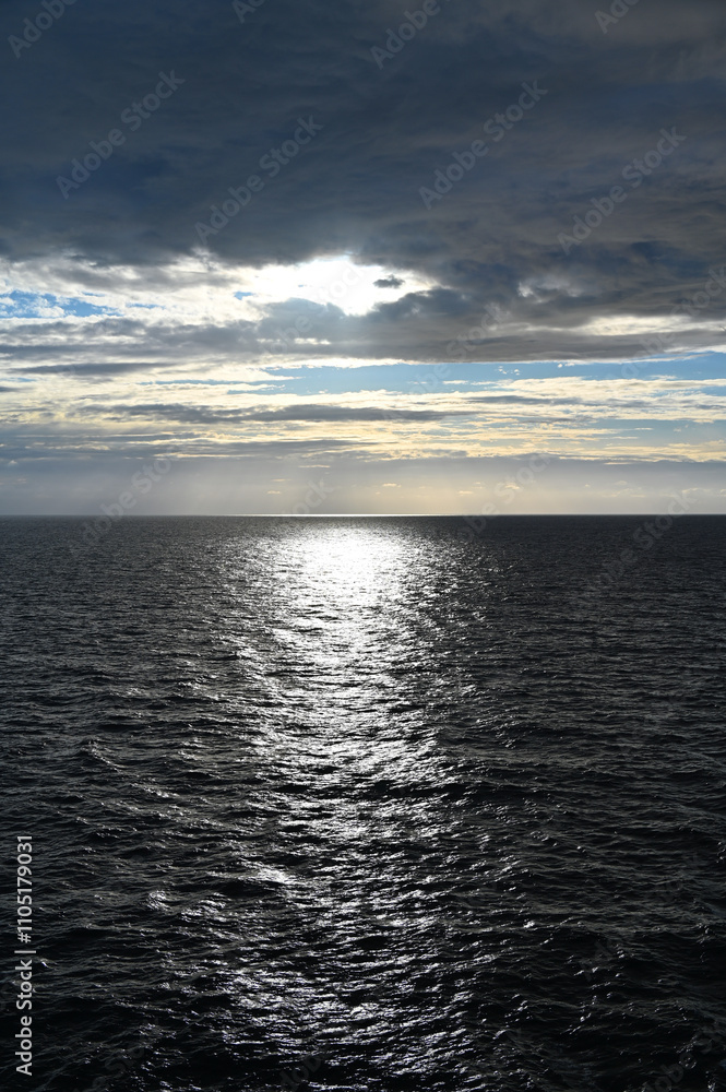 Naklejka premium Seetag auf einem Kreuzfahrtschiff, Blick auf die Nordsee