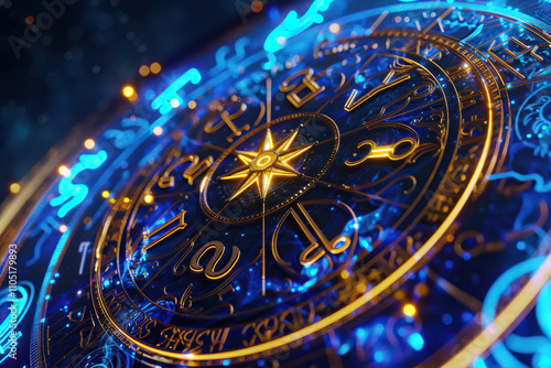 Wallpaper Mural Astrological composition with zodiac circle in signs and symbols Torontodigital.ca