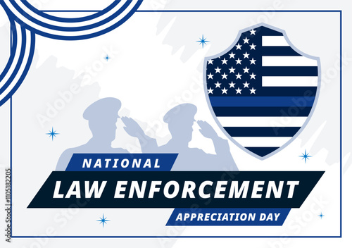 National Law Enforcement Appreciation Day or LEAD Illustration Celebrating and Showing Gratitude to Law Enforcement Officers in a Flat Background