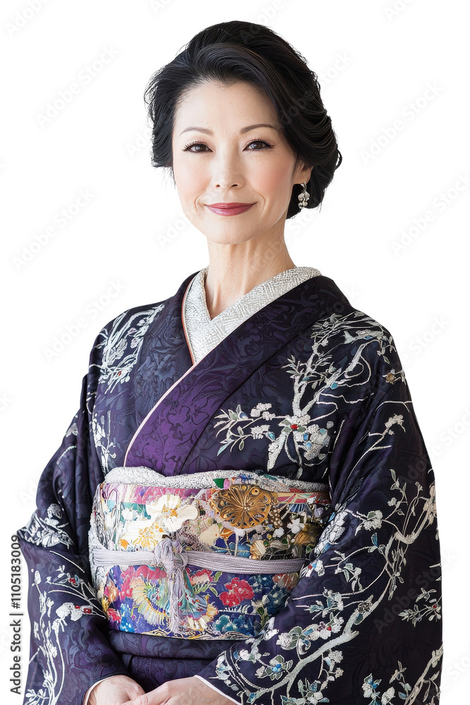 Elegant Woman in Traditional Japanese Kimono with Exquisite Floral Patterns and Graceful Posture, Symbolizing Cultural Heritage and Timeless Beauty in Modern Japan Elegant Woman in Traditional Japanese Kimono with Exquisite Floral Patterns and Graceful Posture, Symbolizing Cultural Heritage and Timeless Beauty in Modern Japan
