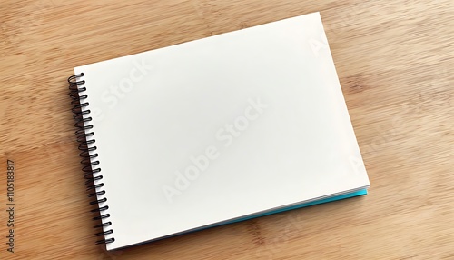 Simple wooden texture notepad, creative writing space.