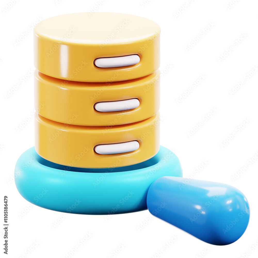 3D Database Analysis Illustration 3D Database Analysis Illustration