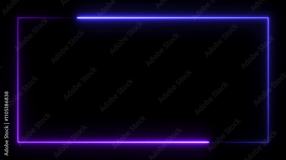 Neon rectangle frame animation. Bright neon effect rectangle. 4k render. High resolution flicker Video footage. Neon rectangle frame animation. Bright neon effect rectangle. 4k render. High resolution flicker Video footage.