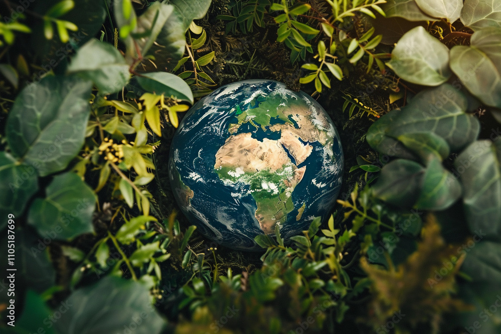 Greeting card with holiday composition for world environment day Greeting card with holiday composition for world environment day