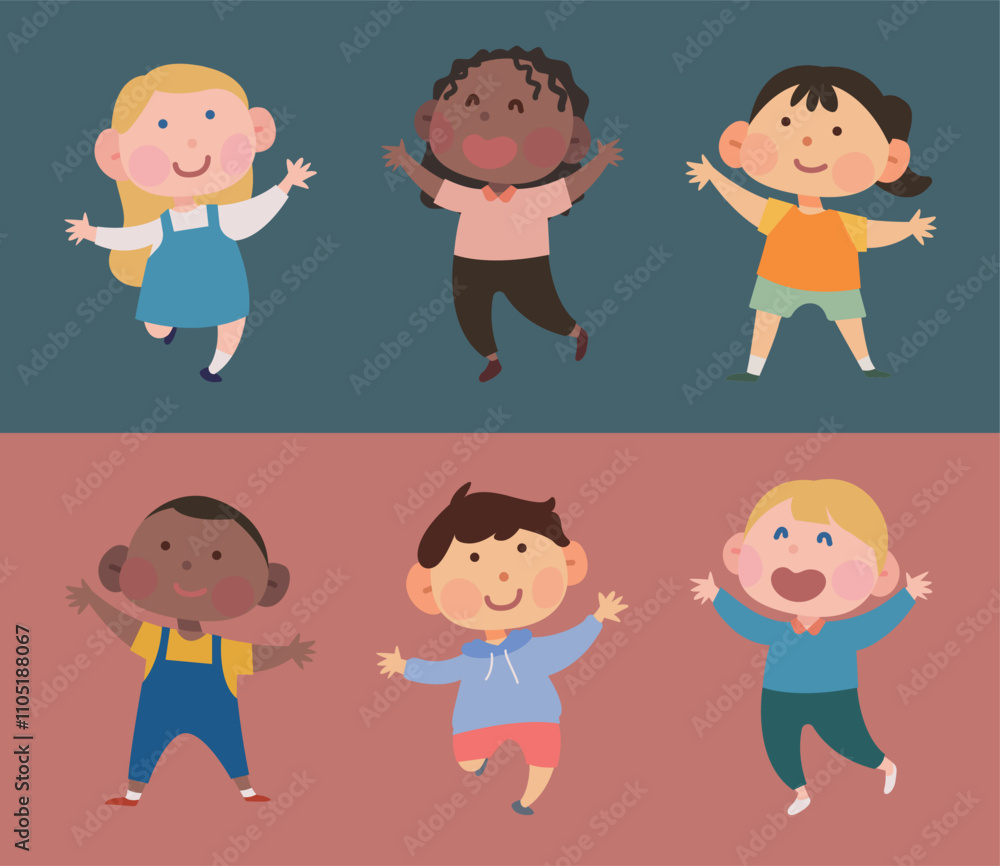Illustration of children of various nationalities Illustration of children of various nationalities