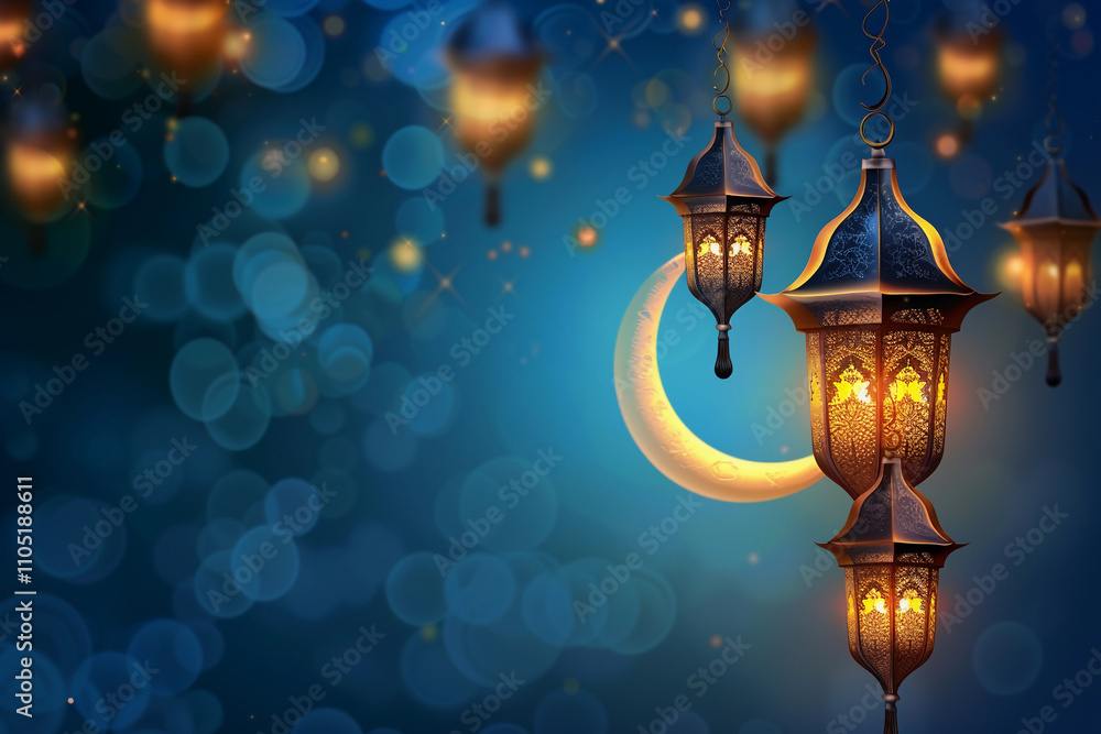 Beautiful greeting card with holiday composition for celebrate Ramadan Beautiful greeting card with holiday composition for celebrate Ramadan