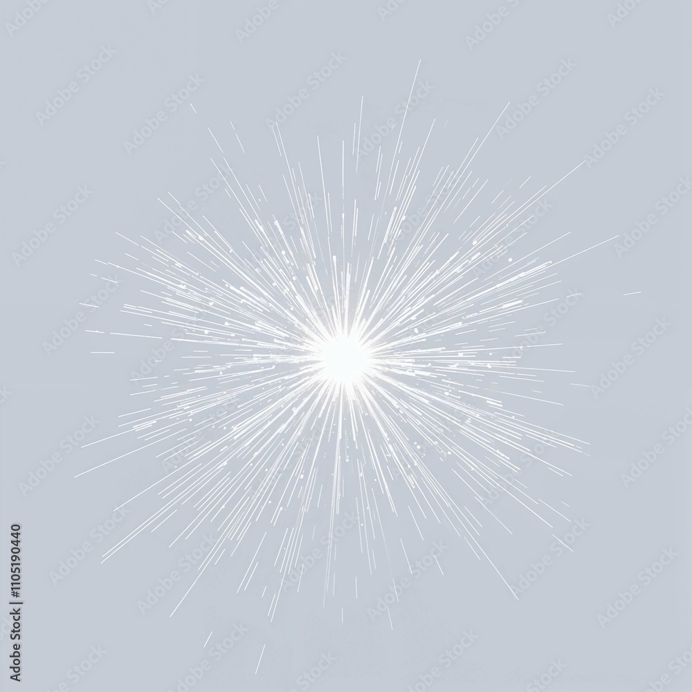 Fototapeta premium Bright Light Source with Rays on a white Background