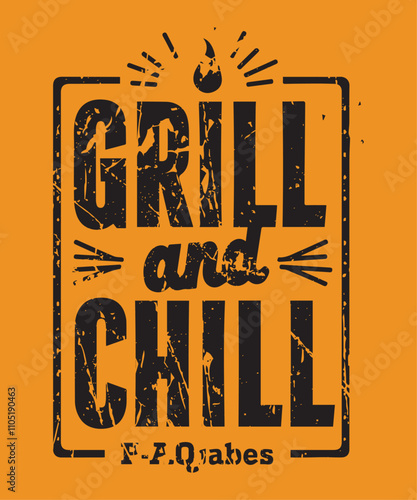 Grill and Chill typography t-shirt vector design templates