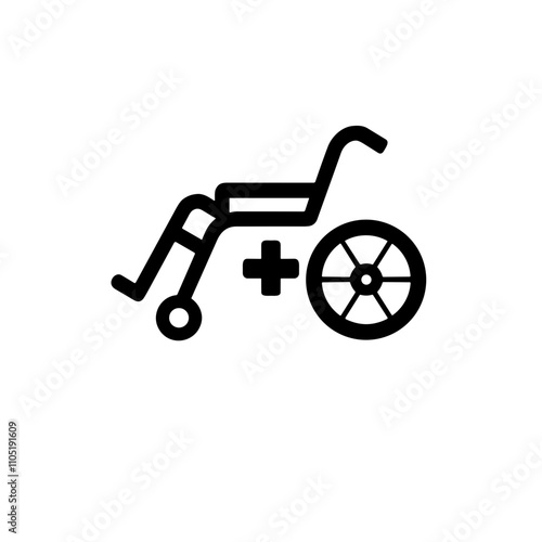 Minimalist Medical Accessibility Icon in Black and White Representing Healthcare Support