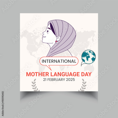 International Mother Language Day social media post template