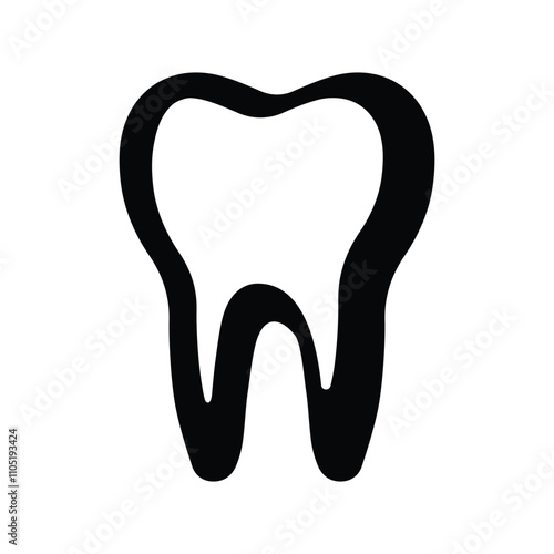 tooth icon, dentistry symbol, isolated on transparent background