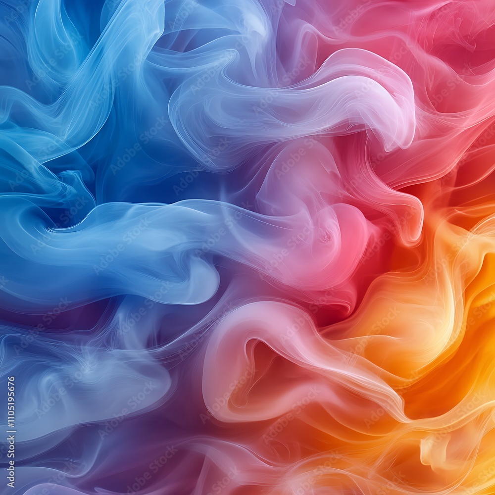 Vibrant smoke patterns twisting into mesmerizing multi color abstract design background Vibrant smoke patterns twisting into mesmerizing multi color abstract design background