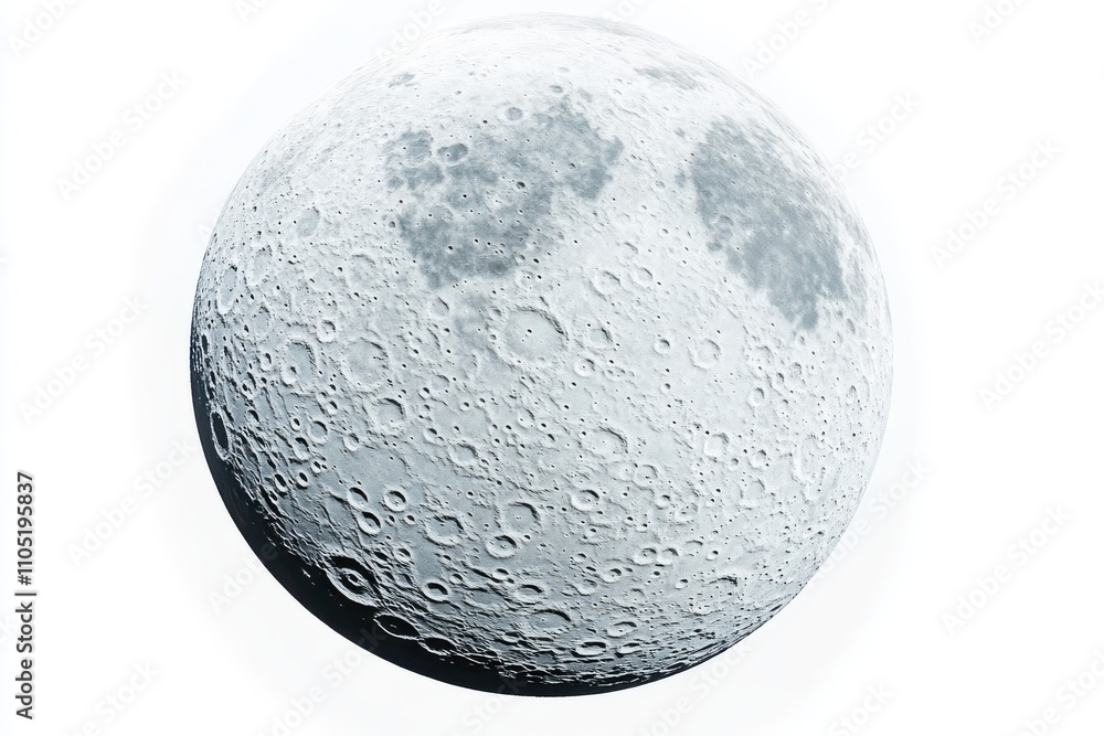 A detailed and realistic view of the moon showcasing its craters textures and grayish white tones A detailed and realistic view of the moon showcasing its craters textures and grayish white tones