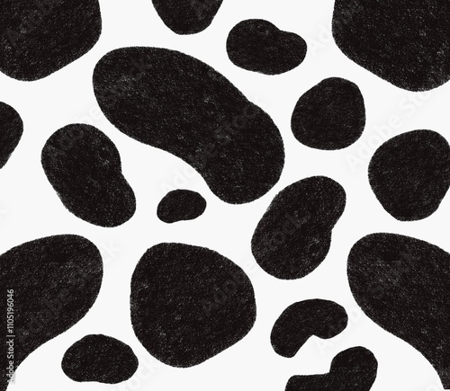 Black spotted seamless texture on white background.