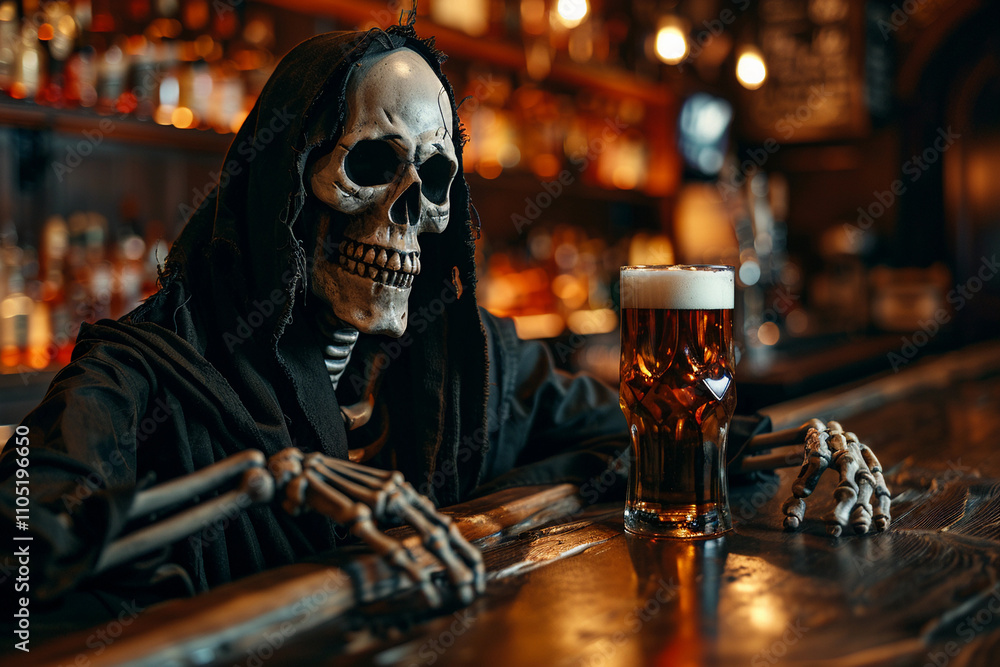 Scary grim reaper with sharp scythe in hell with dramatic background Scary grim reaper with sharp scythe in hell with dramatic background